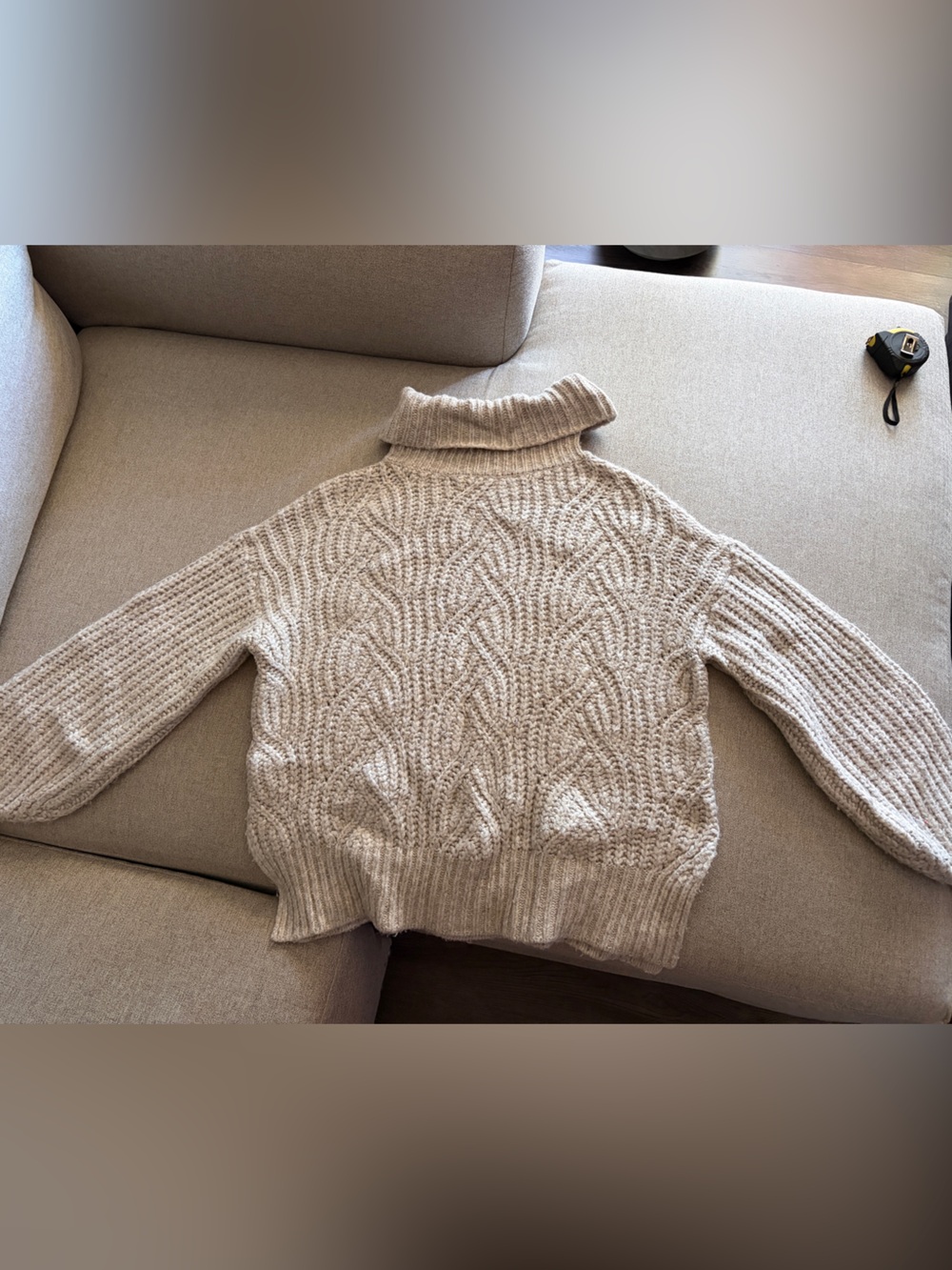 a new day Cream Cable Knit Turtleneck Sweater
